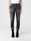Dondup Koons Button-fly Turned-up Jeans In Black