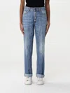Dondup Skinny Model Trousers Rolled Cuffs In Blue