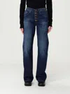 Dondup Medium Blue Straight-leg Jeans With Button Closure In Blue