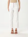 Dondup Cropped Cotton-blend Denim Jeans With Button Detailing In White