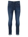 Dondup George Trousers Rolled Cuffs In Blue