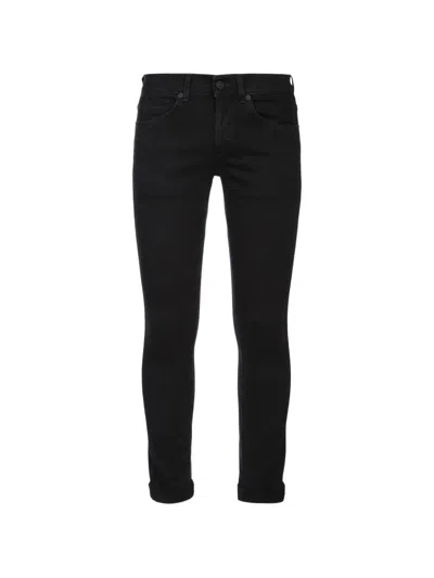 Dondup George Trousers Belt Loops Five Pocket In Black