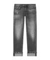 Dondup Washed-out Cuffed Jeans In Gray
