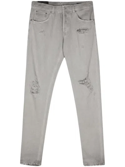 Dondup Dian Ripped Tapered Jeans In Gray