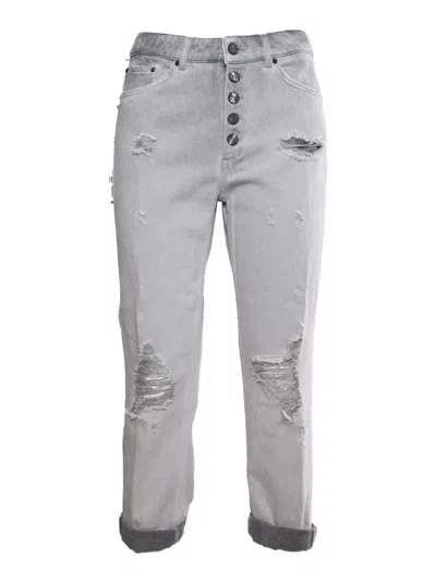Dondup Koons Gray Jewel Trousers In Grey