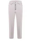 Dondup Cropped Cotton-blend Denim Jeans With Button Detailing