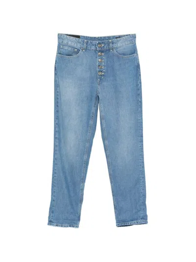 Dondup Jeans Koons Loose In Denim Elasticizzato Blu  In Blue