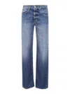 Dondup High-waisted Medium Blue Straight-leg Mabel Jeans In Medium Wash