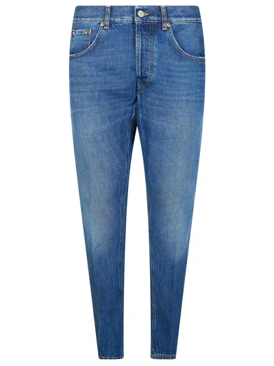Dondup Dian Scuro Whiskered Carrot Jeans In Blue