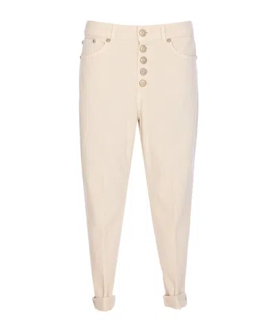 DONDUP BUTTON-FASTENING PATCH-POCKET JEANS