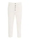 Dondup Koons Cropped Straight-leg Trousers In White