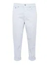 Dondup Straight Leg Jeans With Jewel Buttons In White