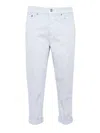 Dondup Straight Leg Jeans With Jewel Buttons In White