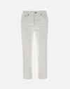 Dondup Stretch Denim Jeans Straight Leg In White