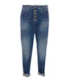 Dondup Trousers Loose Fit Rolled Cuffs In Blue