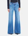 Dondup Flared Straight Leg Denim Five Pocket Trousers In Blue
