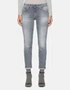 Dondup Woman Jeans Grey Size 31 Cotton, Elastane In Blue