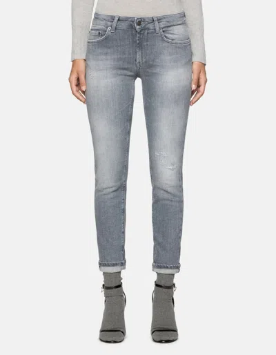 Dondup Woman Jeans Grey Size 31 Cotton, Elastane