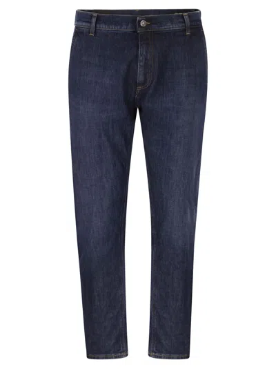 Dondup Jeff Carrot Jeans In Stretch Denim In Blue