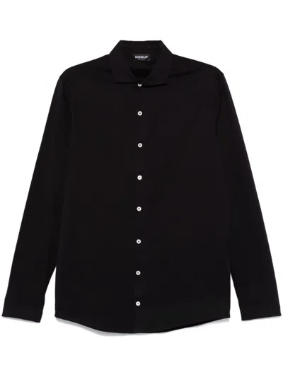 Dondup Jersey-texture Shirt In Black