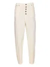 Dondup Loose Fit Velvet Effect Trousers With Pockets In Neutral