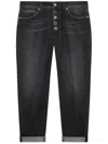 Dondup Koons Loose-fitting Velvet Trousers In Black