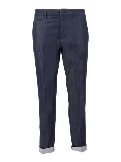 Dondup Joe Slim Fit Tailored Straight-leg Pants In Blue