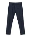 Dondup Joe Belted Turn-up Hem Trousers In Black