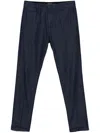 Dondup Joe Belted Turn-up Hem Trousers In Blue