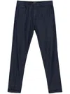 Dondup Joe Belted Turn-up Hem Trousers In Blue