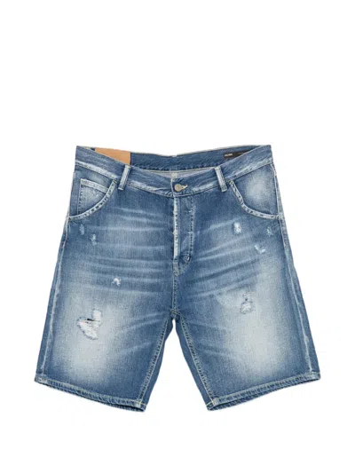Dondup Julyan Distressed Denim Shorts In Blue
