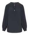 Dondup Keyhole-neck Blouse In Blue