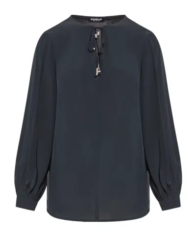 Dondup Keyhole-neck Blouse In Blue