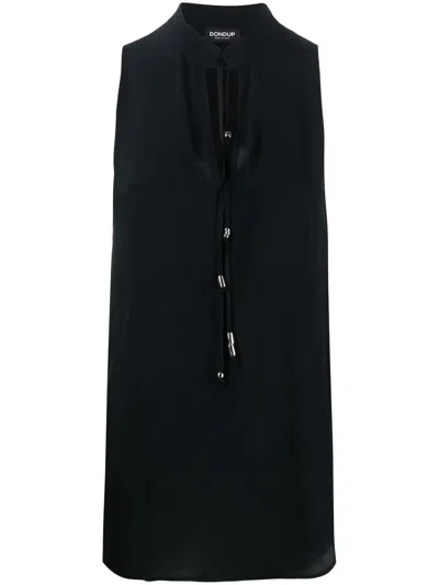 Dondup Keyhole-neck Sleeveless Dress In 黑色