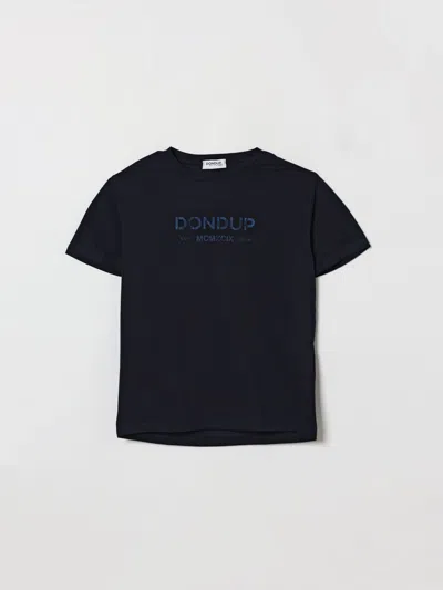 Dondup Kids Basic Cotton T-shirt In Black