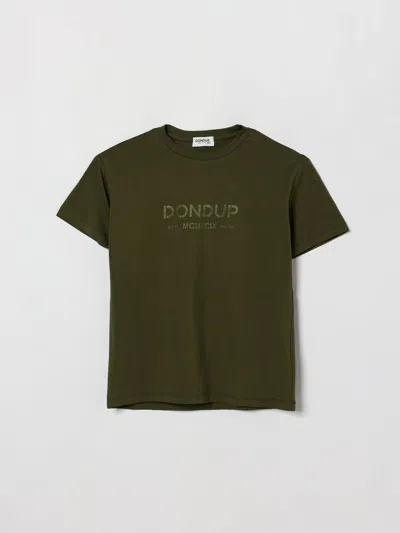 Dondup Kids Basic Cotton T-shirt In Green