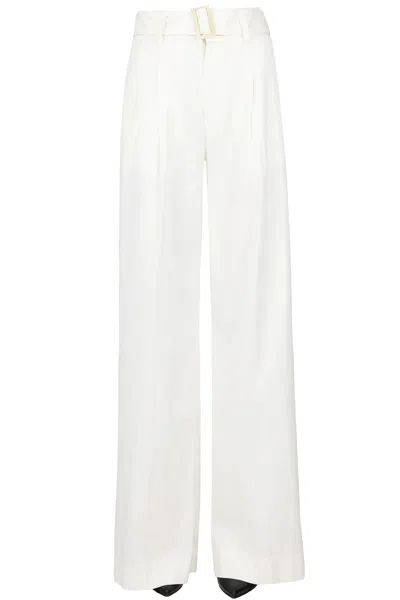 Dondup Kim Wide Leg Darts Trousers In White