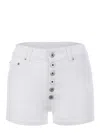 Dondup Short Klum In Cotone Stretch Bianco Dp277bbs0030dptddd000 In Bianco