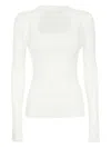 Dondup Knitted Viscosa-blend Top In Weiss