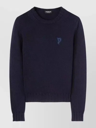 Dondup Knitwear Crew Neck Sweater Long Sleeves In Blue