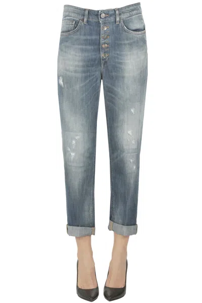 Dondup Koon Destroyed Effect Jeans In Blue