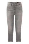 Dondup Koons - Loose Cotton Jeans In Grey