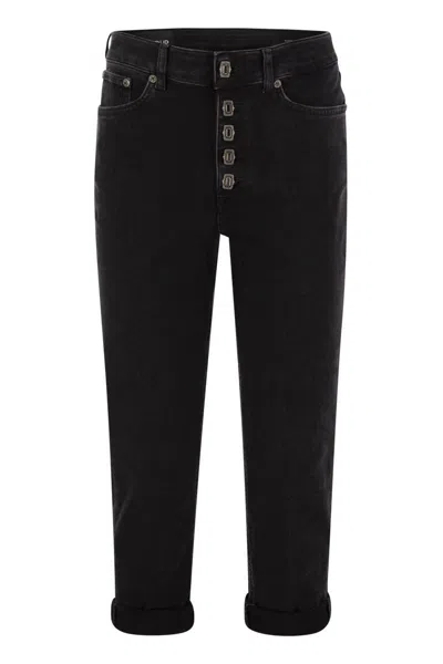 DONDUP DONDUP KOONS - LOOSE-FIT JEANS WITH JEWELLED BUTTONS