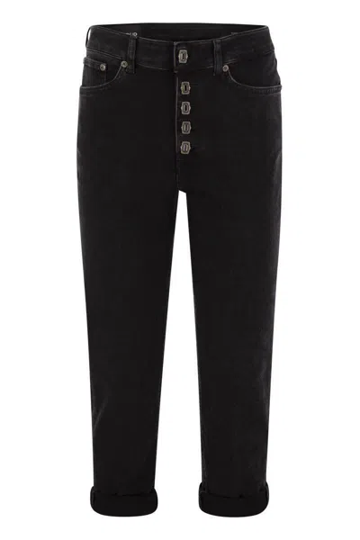 DONDUP DONDUP KOONS - LOOSE-FIT JEANS WITH JEWELLED BUTTONS