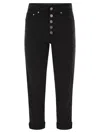 Dondup Koons Loose-fitting Velvet Trousers In Black