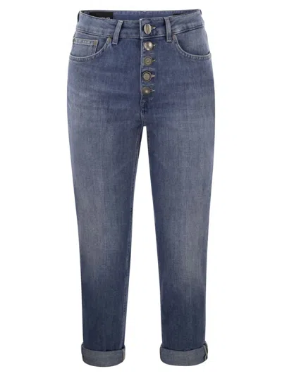 Dondup Koons - Loose Jeans With Jewelled Buttons In Blue