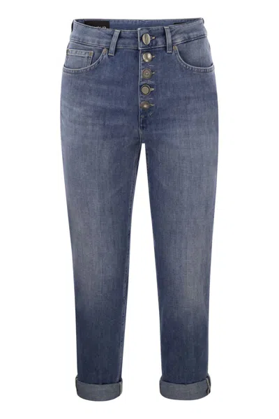 Dondup Koons - Loose Jeans With Jewelled Buttons In Blue