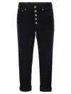 Dondup Koons Loose-fitting Velvet Trousers In Black