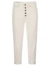 Dondup Koons - Multi-striped Velvet Trousers In White