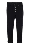 Dondup Fitted High-waist Cropped Trousers With Decorative Buttons